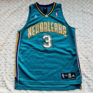 NBA New Orleans Hornets Chris Paul 3 Adidas Blue Jersey Length + 2 Mens Medium